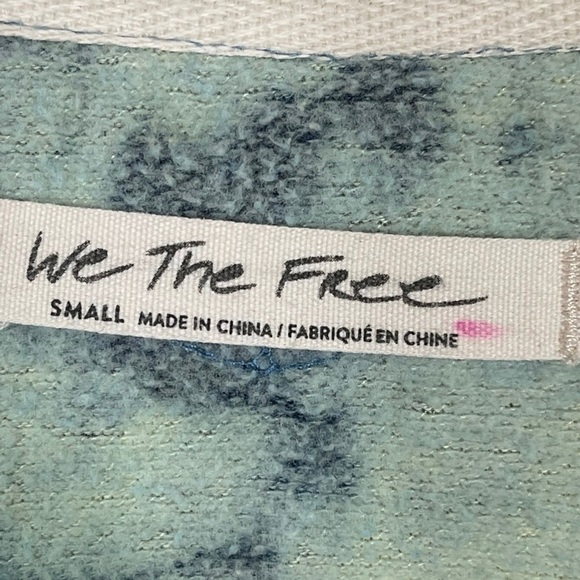 Free People Bohemian Crochet Oversized Tie Dye Full Zip Sweatshirt Bomber Jacket - Picture 12 of 16